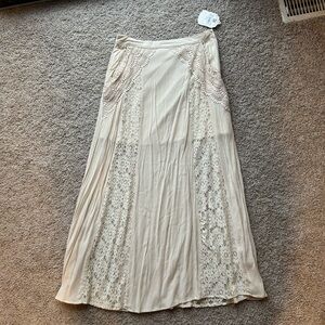 Altar’d State lines maxi skirt Cream NWT